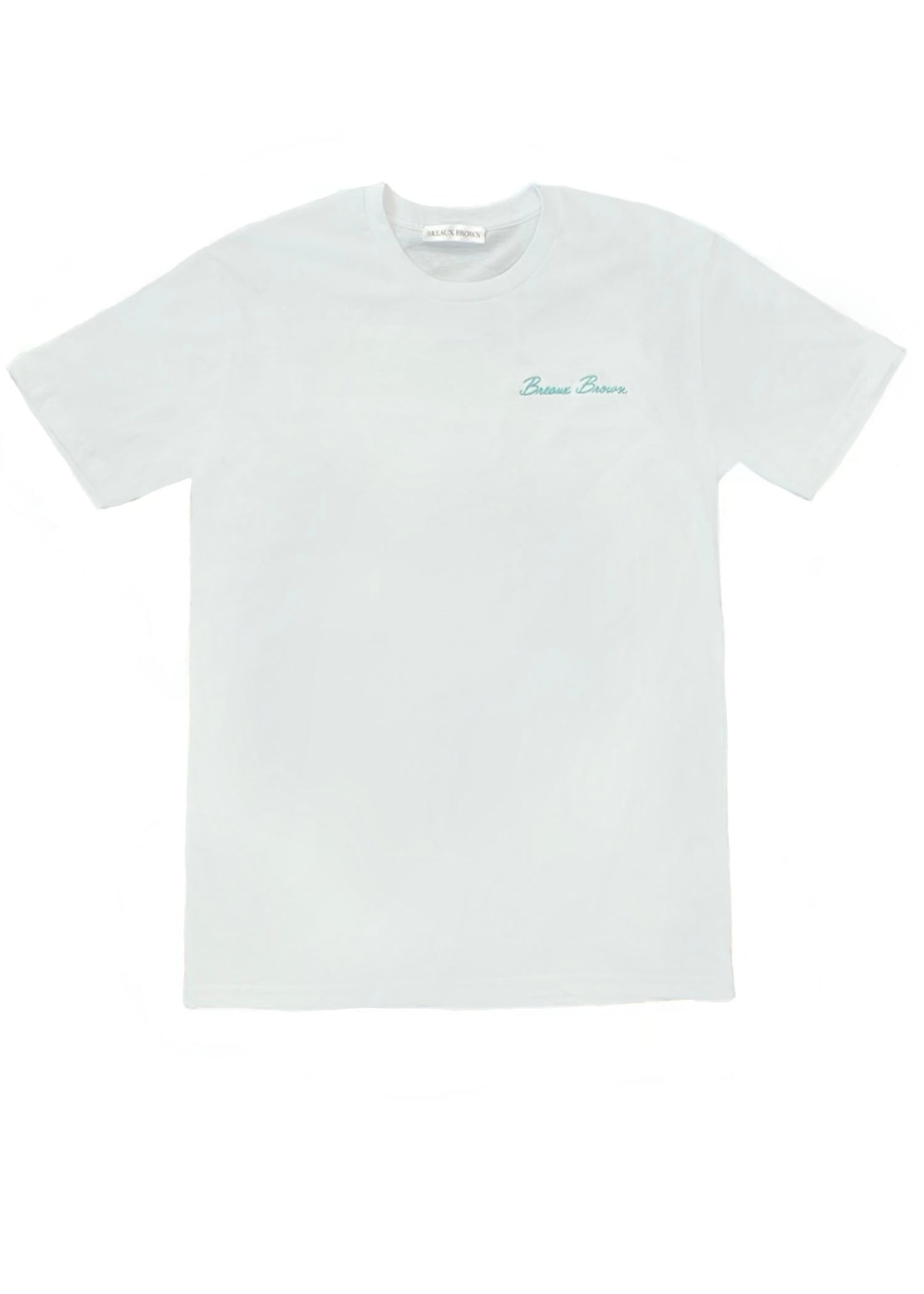 Breaux Brown Embroidered Tee - Mint Green