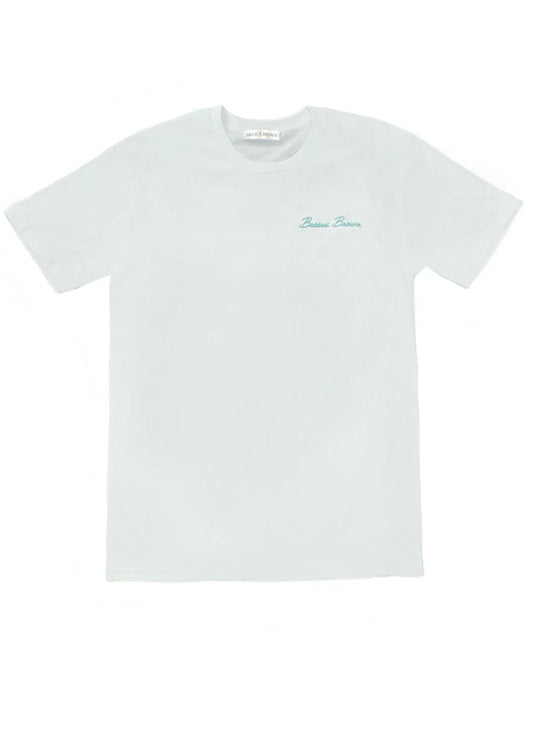 Breaux Brown Embroidered Tee - Mint Green